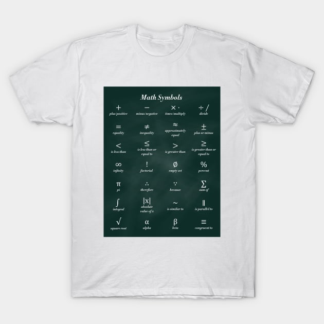 Math Symbols T-Shirt by ScienceCorner